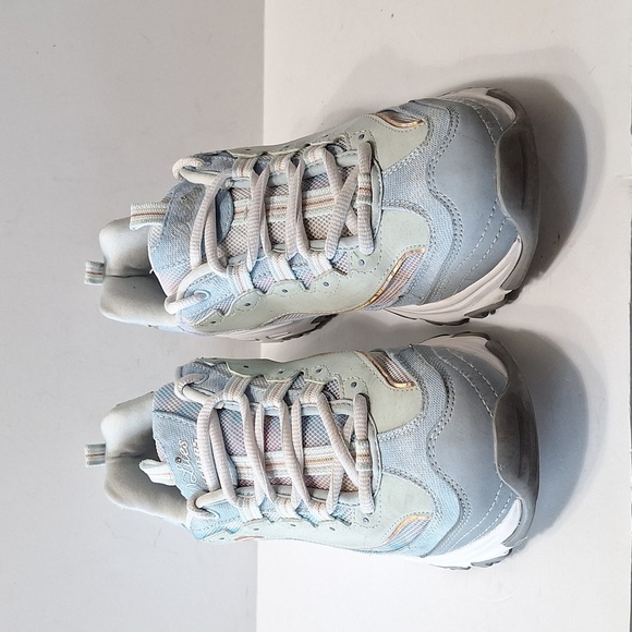 Skechers Light Blue Multicolor Retro Athleisure D'Lites Low Top Sneakers Size 10 - Picture 4 of 11